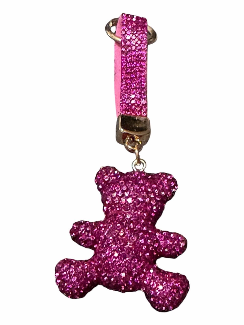 Rose Pink Glitter Bear Bag Charm - Picture 5 of 6